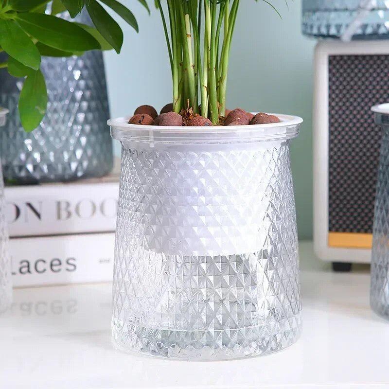 Hydroponic Grow Pod - Maceta de plástico transparente con autorriego,