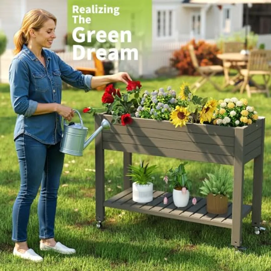 Cama de jardín elevada con pat - Self Watering Planter reseña y precio